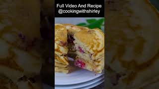 Vegan Raspberry Pancakes Shorts | No egg no milk no butter pancakes #veganpancakes #egglesspancake