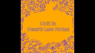 Chemistry 2: Unit 3, Hess's Law Notes