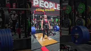 3 x 5 220kg Deadlift Donna Moore in new suit . . .