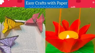 Easy Origami Butterfly and Lotus Lantern In only 2 Minutes /  lantern origami and Butterfly