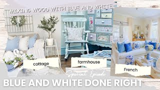 Mix of decoration styles with blue and white💝