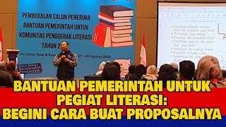 Cara Membuat Proposal Bantuan Pemerintah untuk Penggerak Literasi || Kang Opik (Ketua PP  Forum TBM)