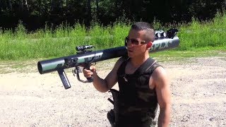 Extremely Powerful Potato Cannon/ SPLX4 Shoulder Launcher (Shooting starts @9:00, English @3:05)