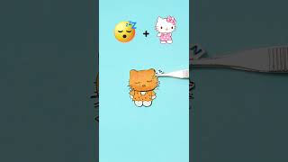 Emoji mixing [ Hello Kitty +😴  ] Comment your fav emojie #shorts #youtubeshorts #art #easy #ideas