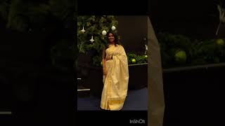 ONAM SAREE LOOK | ONAM SAREE WITH BLACK DESIGNER BLOUSE | MOONGODDESS COUTURE | GRACE EMMANUEL