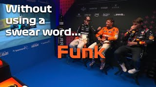 Piastri does a cheeky JOKE about Verstappen PRESS CONFERENCE incident - Cooldown Room Singapore GP