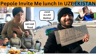 Uzbeki Pepole Invite Me For Lunch || HITCHHIKING BENEFITS ||