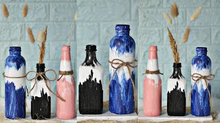 DIY Flower Vase Using Empty Glass Bottle | Bottle Art Ideas #shorts #diy #bottleart #bestoutofwaste