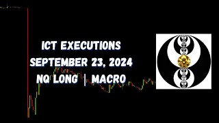 ICT Executions September 23, 2024 NQ Long | Macro