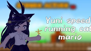 Yuni speedrunning cat mario (attempt 1,time 45:17)