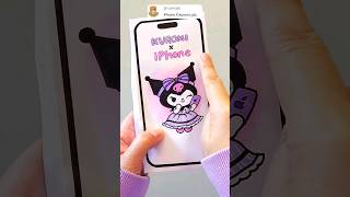 kuromi iPhone unboxing 💜 #asmr #diy #iphone #kuromi #sanrio #papersquishy #squishy #asmrunboxing