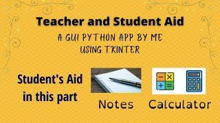 Student's Aid || PYTHON TKINTER GUI APP || Teacher and Student Online Aid - PART 1