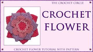 Crochet FLOWER🌸 tutorial with FREE pattern 🌺 crochet flower applique | multi color crochet flower