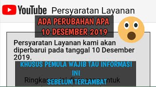 Perubahan layanan youtube 10 Desember 2019. Pemula wajib Tau