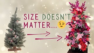 Make a Small Christmas Tree Look BIGGER! Decorate with me: Blush, Red and Pink Christmas Tree