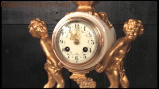 Antique French Cherubs Carrying Clock by AD Mougin 2628