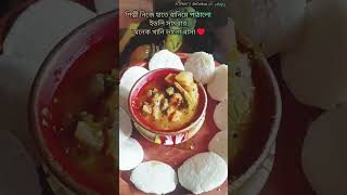 শিল্পীর হাতে তৈরি ইডলি সামবার সঙ্গে অনেক ভালো বাসা ♥️#yutube #bani #food