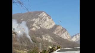 Incendio a Vercurago, fiamme vicine al Castello