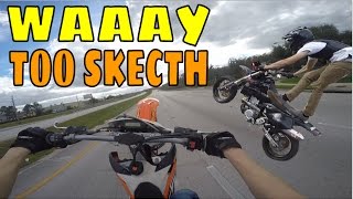 SKETCHY SUPERMOTO STUNTS WITH MOTOBROO - CRAZY WHEELIES!!