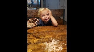 2-year-old BAKES Brownies!! Kid size cooking #kidvlogger #kidsplayhouse #kidsfunnyvideos