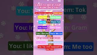 GAME TO SEE IF YOUR CRUSH LIKES YOU *ROBLOX*😱🤯💞✨ #roblox #robloxshorts