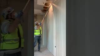 Drywall finishing: Light sanding for second coat of mud