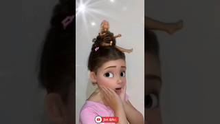 Penteado Maluco com Barbie, cabelo Divertido fácil Dia das crianças #shorts