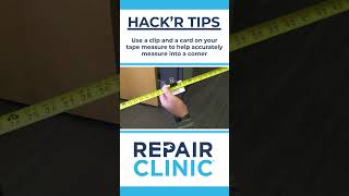 HACK'R TIPS -  Use a clip and card on tape measure to measure into corner