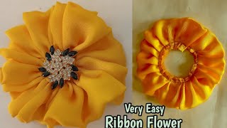 Diy fabric flower |cloth flower making |ribbon flower design /diy flower / aneela fashion's