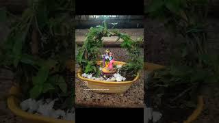 A small set up for lord Krishna