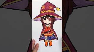 Drawing Megumin - Isekai Quartet with markers #shorts