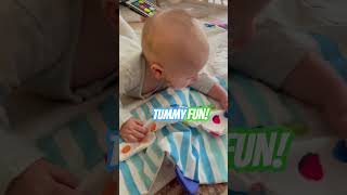 Making tummy time fun! With crinkle mats! #newdad #newbornbaby #girldad #daughterdad #cutebaby #kid