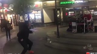 Bobby Lee trying to start a fight with a homeless person 🤦🏼‍♂️ mocking for change