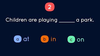 Prepositions at, in, on | Grammar Quiz