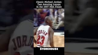 Classic Michael Jordan: Two Amazing Layups in the 1997 NBA Finals! Reverse + Hanging Moves #shorts