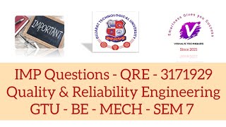 IMP Questions of QRE 3171929 | GTU IMP Mechanical Engineering - Quality & Reliability Engineering