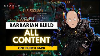 Diablo IV - All Content - BEST BARBARIAN BUILD (One Punch Barb)