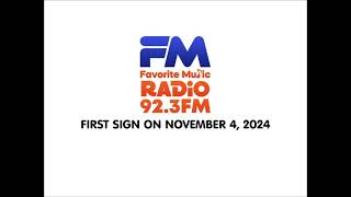 DWFM 92.3 MHz Favorite Music Radio First Sign ON November 4, 2024