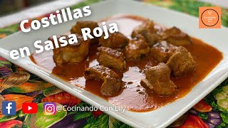 Costillas En Salsa Roja (Cocinando Con Lily)