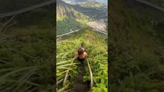 On island time 🌴💦  you want to go hiking in Hawaii with!📽maimiili📍Haiku Stairs, Oahu, Hawaii