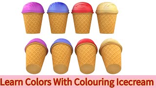 Learn Colours With Colouring Icecream। colours for kids। colours name in english।