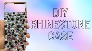 DIY Rhinestone & Pearl Phone Case✨ | Samsung Z Flip📱| Watch Me Work🥰