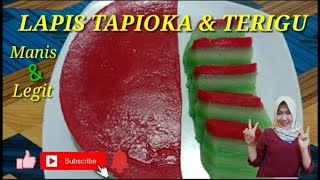 Cara membuat lapis pandan tapioka terigu yang legit || kue tradisional