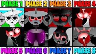 Phase 1 VS Phase 2 VS Phase 3 VS Phase 4 VS Phase 5 VS Phase 6-8 in Incredibox Sprunki