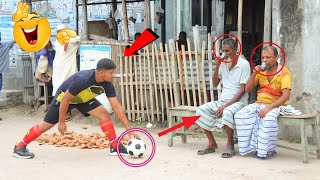 2022 Viral Fake Footbal Kick Prank in public Reaction Part 3 ! Try To Not Lough !!