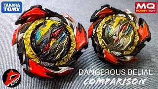 DANGEROUS BELIAL COMPARISON | Takara Tomy vs MQ Brand | Beyblade Burst DB Comparison