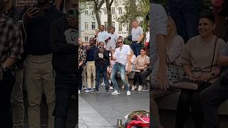 MAN GETS EXCITED WATCHING STREET PERFORMERS IN LONDON