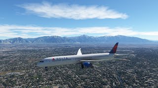 Boeing 787-10, Delta Airlines, arrival in Salt Lake City, Utah 🇺🇸 MSFS 2020