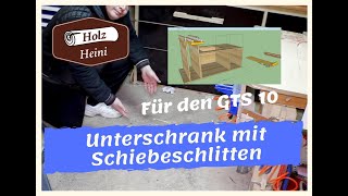 Werkstatt Update   Bauplan Unterschrank mit Schiebeschlitten für den Bosch GTS10 kostenlos