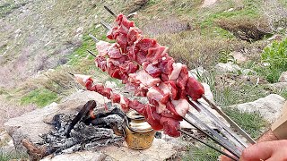 The most delicious lamb roast in the land of heaven:Finding Mountain plants#asmr#natur#food#recipe